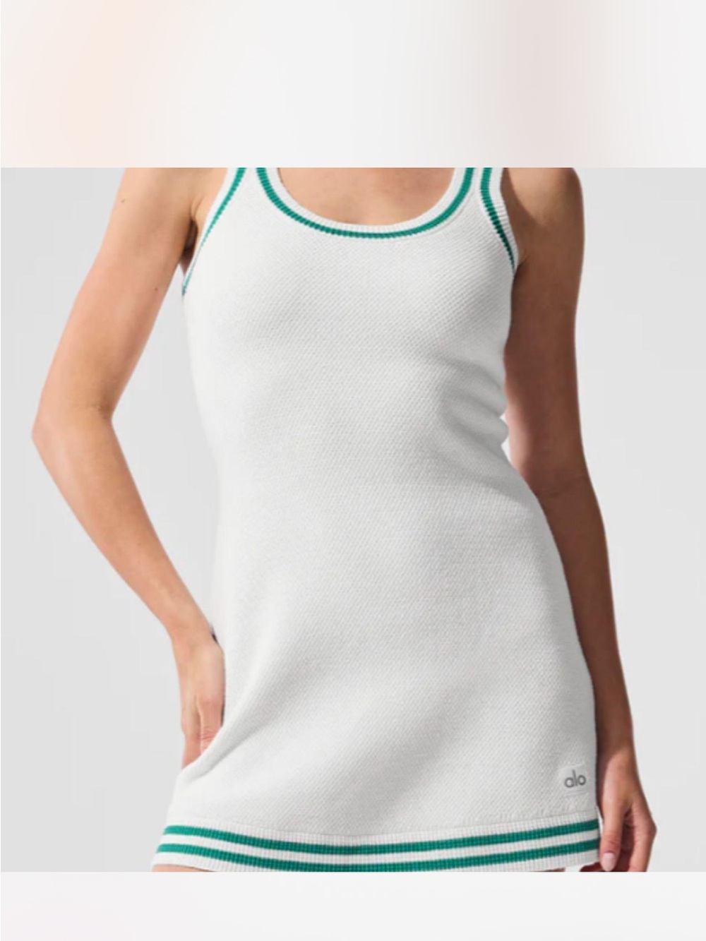 Alo White Knit Tennis Dress spruce green